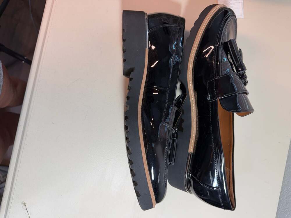 Franco Sarto Black Patent Tassel Platform Loafers Size 11M - Picture 6 of 8